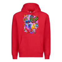 Red Love pride Premium Hoodie - FaDigitalArtStudio