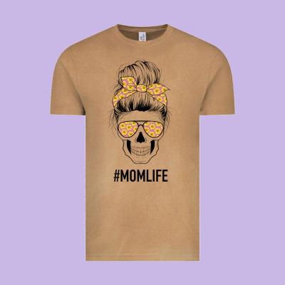 Yellow Flower On Pink Background Mom Skull Vintage Tee Designed By Bettercallsaul