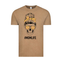 Vintage Coffee Yellow Flower on Pink Background Mom Skull Vintage Tee - Bettercallsaul