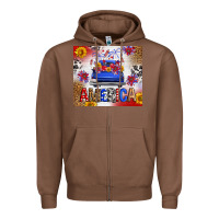 Chestnut Fourth Of July America Truck Zipper Hoodie - FaDigitalArtStudio