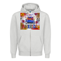 Dove Grey Fourth Of July America Truck Zipper Hoodie - FaDigitalArtStudio