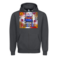 Smoke Fourth Of July America Truck Zipper Hoodie - FaDigitalArtStudio