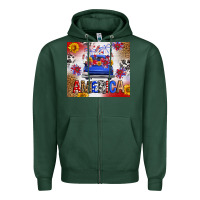 Fourth Of July America Truck Zipper Hoodie | Teevron