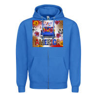 True Royal Fourth Of July America Truck Zipper Hoodie - FaDigitalArtStudio