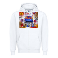 White Fourth Of July America Truck Zipper Hoodie - FaDigitalArtStudio
