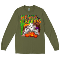 Army Green Howdy ghouls Long Sleeve Tee - NancyCooperArtShop