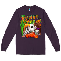 Plum Howdy ghouls Long Sleeve Tee - NancyCooperArtShop