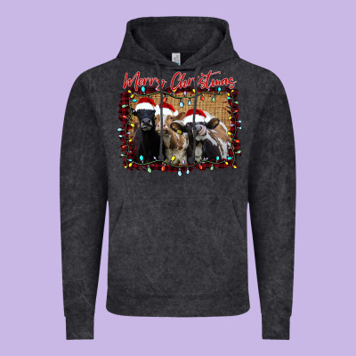 Merry Christmas Cows Vintage Hoodie Designed By Bettercallsaul