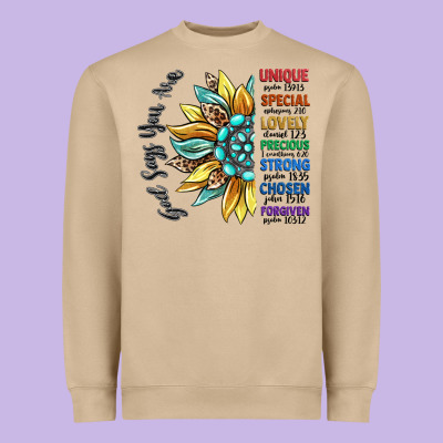 God Says You Are Unique Heavyweight Sweatshirt Designed By Cowgirlartshop