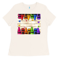 Bone custom teacher name crayons Ladies Tee - NancyCooperArtShop