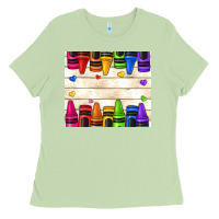 Matcha custom teacher name crayons Ladies Tee - NancyCooperArtShop