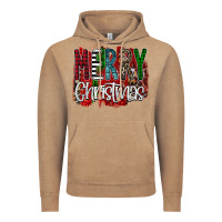 Merry Christmas Buffalo Plaid Leopard Vintage Hoodie | Teevron