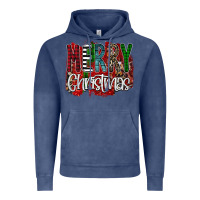 Vintage Denim Merry Christmas Buffalo Plaid Leopard Vintage Hoodie - Bettercallsaul
