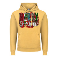 Vintage Mustard Merry Christmas Buffalo Plaid Leopard Vintage Hoodie - Bettercallsaul