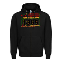 Black Juneteenth 1865 Zipper Hoodie - FaDigitalArtStudio