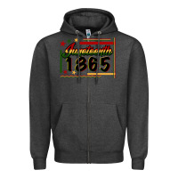 Charcoal Heather Juneteenth 1865 Zipper Hoodie - FaDigitalArtStudio