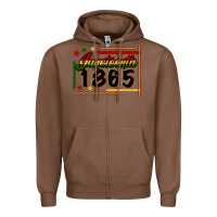 Chestnut Juneteenth 1865 Zipper Hoodie - FaDigitalArtStudio