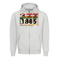 Dove Grey Juneteenth 1865 Zipper Hoodie - FaDigitalArtStudio