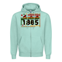 Seafoam Juneteenth 1865 Zipper Hoodie - FaDigitalArtStudio