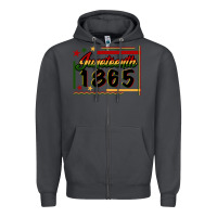 Smoke Juneteenth 1865 Zipper Hoodie - FaDigitalArtStudio