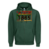 Sports Green Juneteenth 1865 Zipper Hoodie - FaDigitalArtStudio