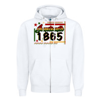 White Juneteenth 1865 Zipper Hoodie - FaDigitalArtStudio