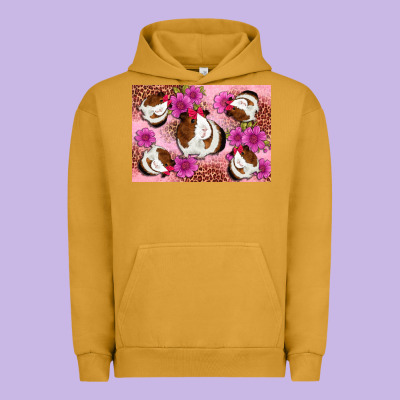 Guinea Pig Flowers Urban Hoodie Designed By Artiststas