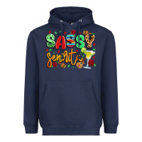 Navy sassy senorita Heavyweight Hoodie - LillyAllenDesigns