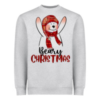 Heather Grey beary christmas Heavyweight Sweatshirt - CowGirlArtShop