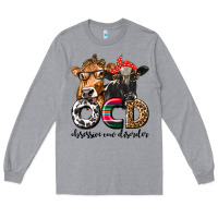 Heather Grey OCD Obsessive Cow Disorder Long Sleeve Tee - texasbilliewilder