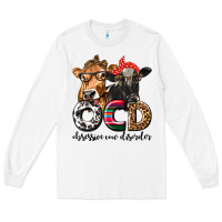 White OCD Obsessive Cow Disorder Long Sleeve Tee - texasbilliewilder