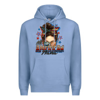 Colony Blue All American nana messy bun Premium Hoodie - FaDigitalArtStudio