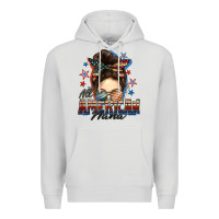 Dove Grey All American nana messy bun Premium Hoodie - FaDigitalArtStudio