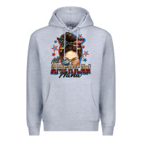 Heather Grey All American nana messy bun Premium Hoodie - FaDigitalArtStudio