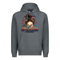 Rock All American nana messy bun Premium Hoodie - FaDigitalArtStudio