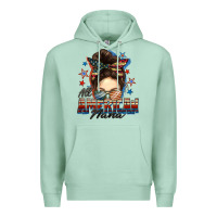 Seafoam All American nana messy bun Premium Hoodie - FaDigitalArtStudio