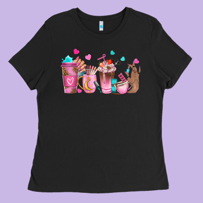 Nail Tech Coffee Cups Ladies Tee Designed By Nancycooperartshop