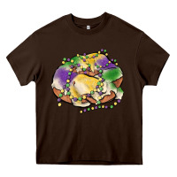 Chocolate Brown mardi gras king cake Heavy Core Tee - MaliasSmallBusiness