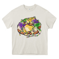 Cream mardi gras king cake Heavy Core Tee - MaliasSmallBusiness