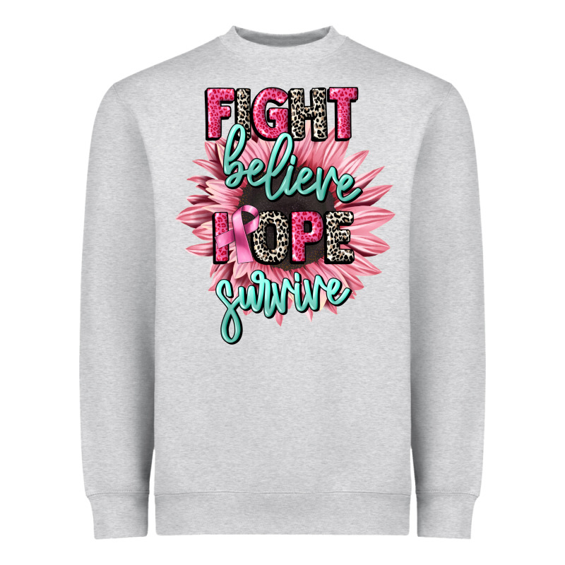 Fight Believe Hope Survive Cancer Awareness Heavyweight Sweatshirt by CowGirlArtShop | Teevron