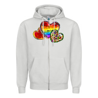 Dove Grey Pride hearts Zipper Hoodie - FaDigitalArtStudio