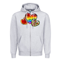 Heather Grey Pride hearts Zipper Hoodie - FaDigitalArtStudio