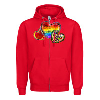 Red Pride hearts Zipper Hoodie - FaDigitalArtStudio