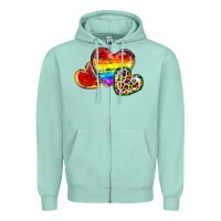 Seafoam Pride hearts Zipper Hoodie - FaDigitalArtStudio