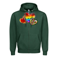 Sports Green Pride hearts Zipper Hoodie - FaDigitalArtStudio