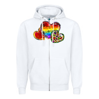 White Pride hearts Zipper Hoodie - FaDigitalArtStudio