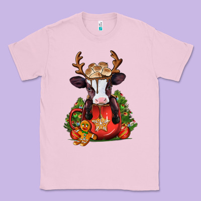 Christmas Baby Cow Hot Cocoa Classic Tee Designed By Jasminsmagicworld