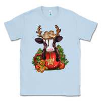 Dusty Blue christmas baby cow hot cocoa Classic Tee - Jasminsmagicworld