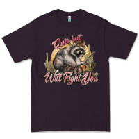 Plum cute but will fight you racoon western Premium Tee - NancyCooperArtShop