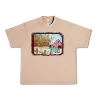 Burro Christmas Barn Tractor Snow Urban Heavy Tee - Bettercallsaul